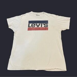 Well Loved Levi's White Graphic T-Shirt for Men Size XL
